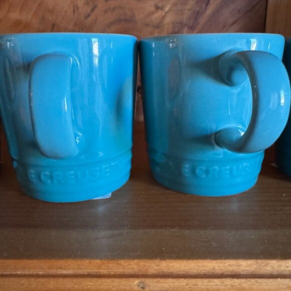 NWT Le Creuset Caribbean Blue 3 oz London Espresso Mugs - Set of Two - Picture 2 of 14